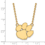 14k Gold LogoArt Clemson University Tiger Paw Large Pendant 18 inch Necklace