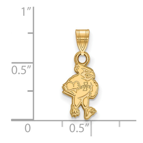 10k Gold LogoArt Iowa State University Cardinal Small Pendant