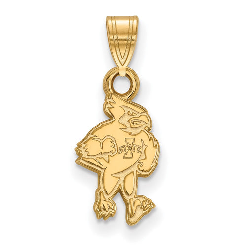 10k Gold LogoArt Iowa State University Cardinal Small Pendant
