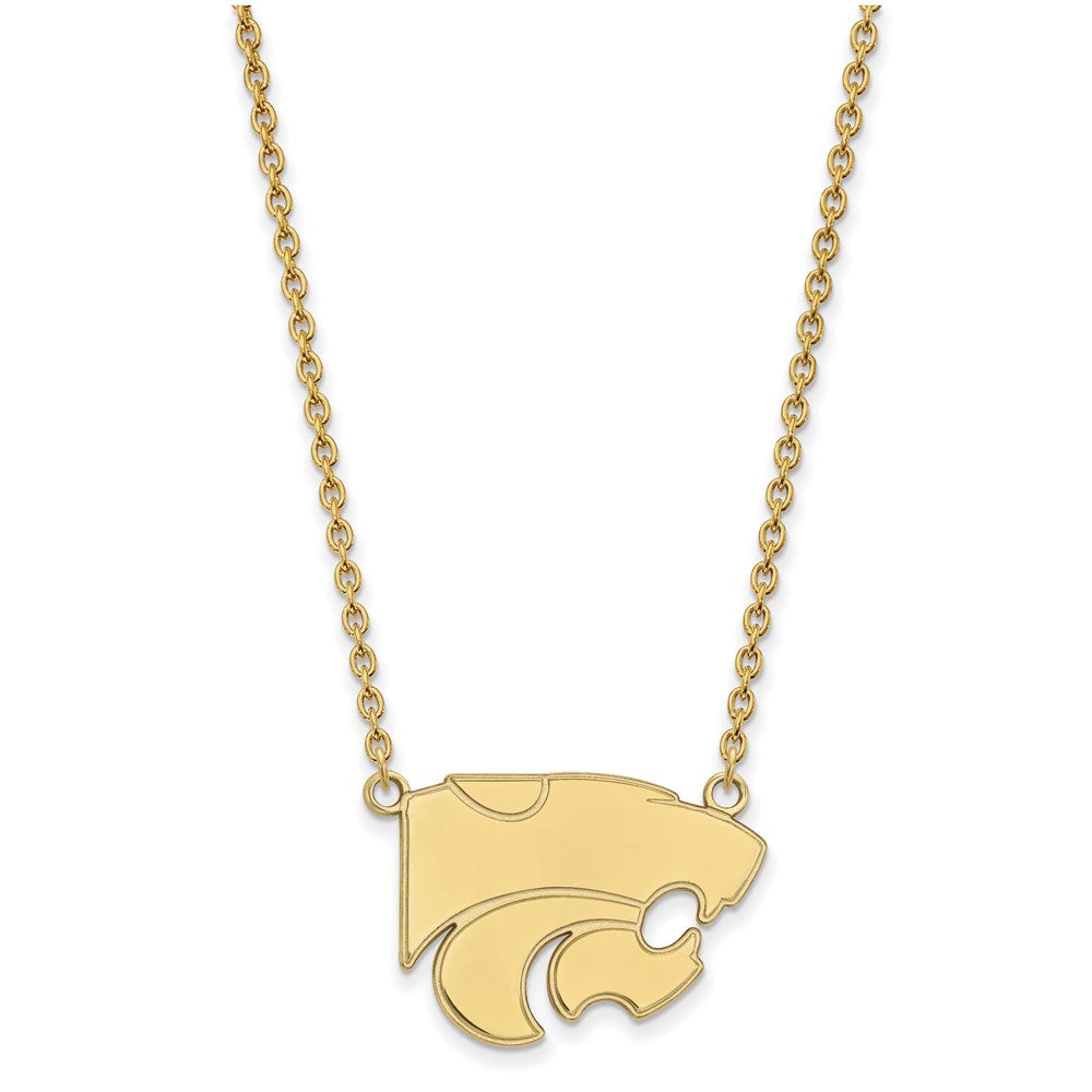 14k Gold LogoArt Kansas State University Wildcat Large Pendant 18 inch Necklace