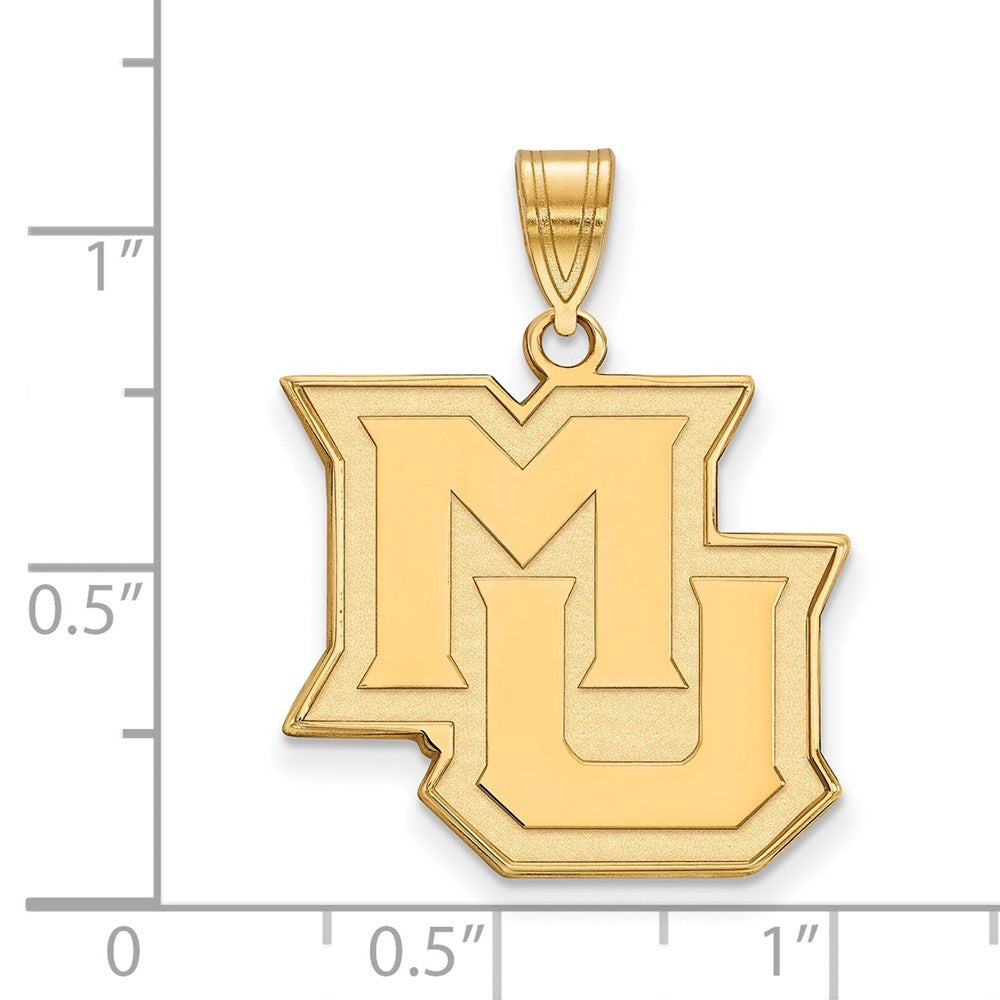 Sterling Silver Gold-plated LogoArt Marquette University M-U Large Pendant