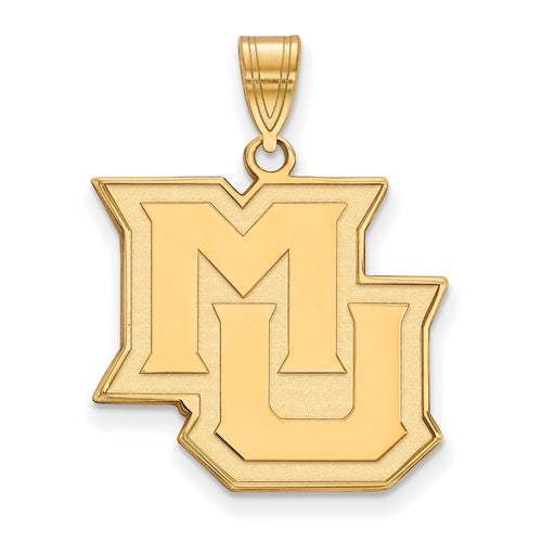 10k Gold LogoArt Marquette University M-U Large Pendant