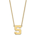 14k Gold LogoArt Michigan State University Letter S Large Pendant 18 inch Necklace