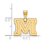 10k Gold LogoArt Montana State University Letter M Small Pendant