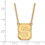 14k Gold LogoArt North Carolina State University N-C-S Large Pendant 18 inch Necklace