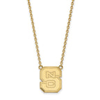 14k Gold LogoArt North Carolina State University N-C-S Large Pendant 18 inch Necklace