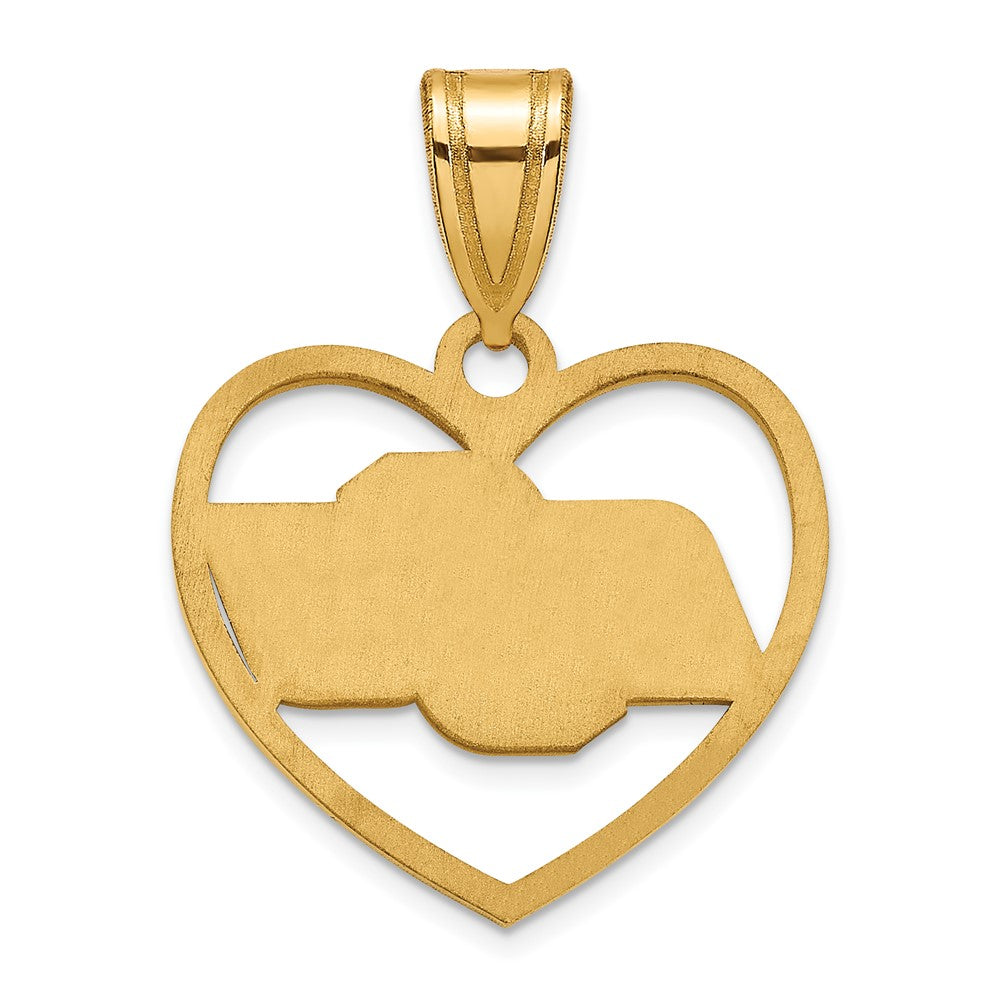 Sterling Silver Gold-plated LogoArt Oklahoma State University O-S-U Heart Pendant