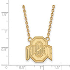 14k Gold LogoArt The Ohio State University Large Pendant 18 inch Necklace