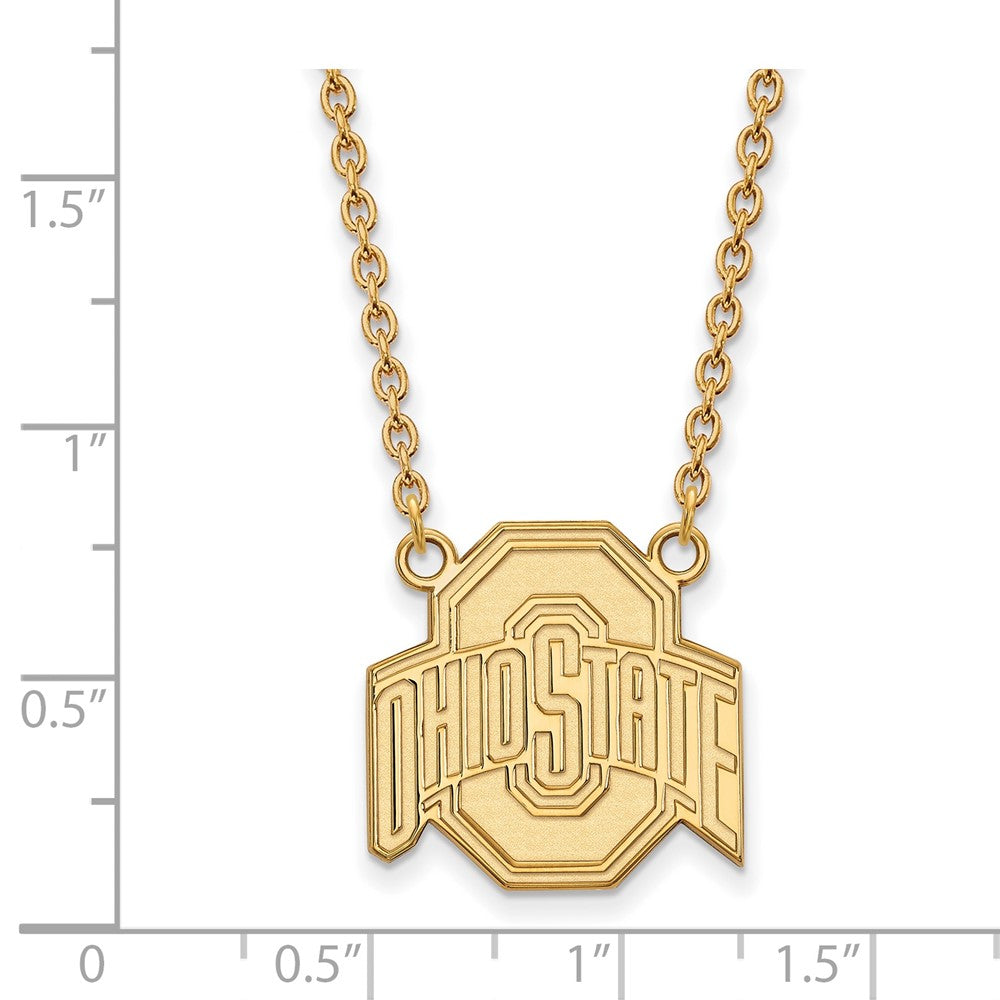 10k Gold LogoArt The Ohio State University Large Pendant 18 inch Necklace