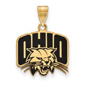 Sterling Silver Gold-plated LogoArt Ohio University Medium Enameled Pendant