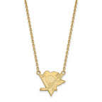 Sterling Silver Gold-plated NHL LogoArt Pittsburgh Penguins Large Pendant 18 inch Necklace