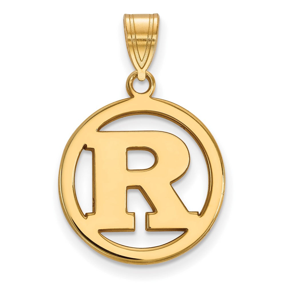 Sterling Silver Gold-plated LogoArt Rutgers University Letter R Medium Circle Pendant
