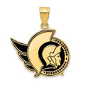 Sterling Silver Gold-plated NHL LogoArt Ottawa Senators Large Enameled Pendant