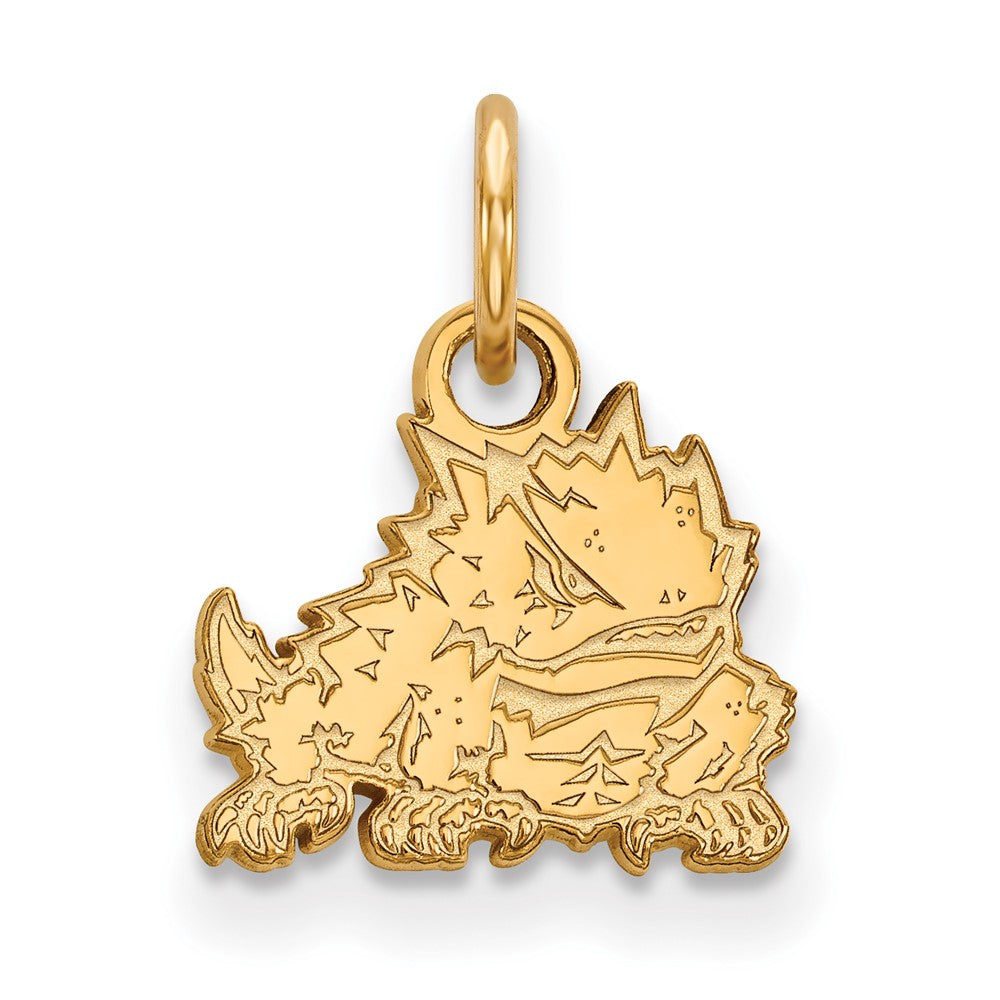 10k Gold LogoArt Texas Christian University Horned Frog Extra Small Pendant