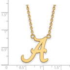 14k Gold LogoArt University of Alabama Letter A Large Pendant 18 inch Necklace
