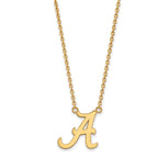 10k Gold LogoArt University of Alabama Letter A Large Pendant 18 inch Necklace