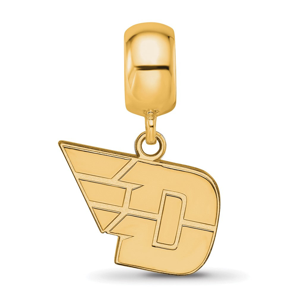 Sterling Silver Gold-plated LogoArt University of Dayton Small Dangle Bead Charm