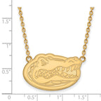 Sterling Silver Gold-plated LogoArt University of Florida Gator Large Pendant 18 inch Necklace