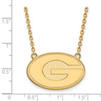 10k Gold LogoArt University of Georgia Letter G Large Pendant 18 inch Necklace