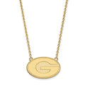 Sterling Silver Gold-plated LogoArt University of Georgia Letter G Large Pendant 18 inch Necklace
