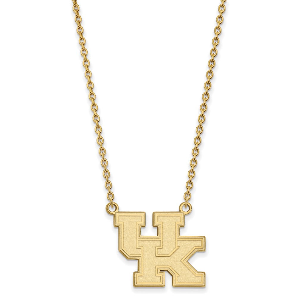 10k Gold LogoArt University of Kentucky U-K Large Pendant 18 inch Necklace