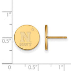 Sterling Silver Gold-plated LogoArt US Naval Academy Small Disc Post Earrings