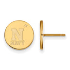Sterling Silver Gold-plated LogoArt US Naval Academy Small Disc Post Earrings