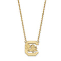 14k Gold LogoArt University of South Carolina Large Pendant 18 inch Necklace