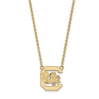 14k Gold LogoArt University of South Carolina Large Pendant 18 inch Necklace