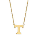14k Gold LogoArt University of Tennessee Letter T Large Pendant 18 inch Necklace