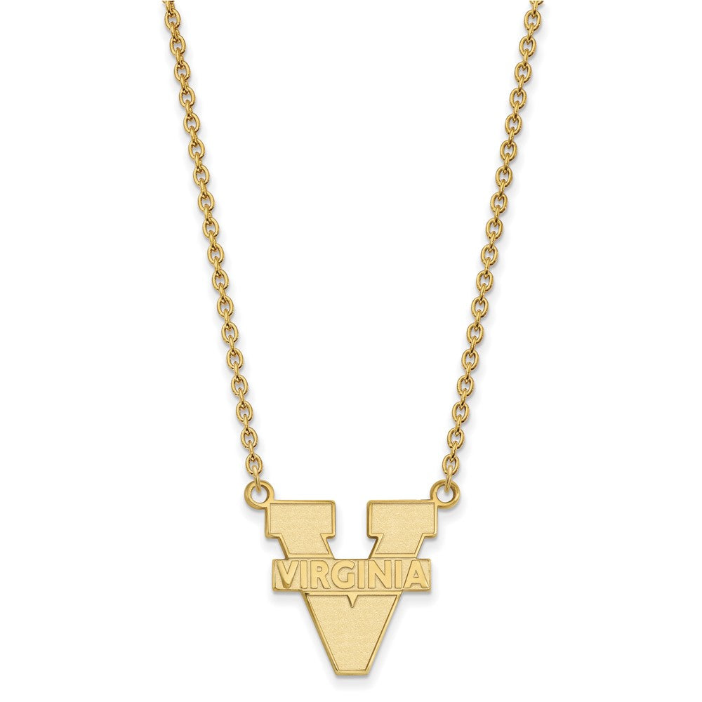 14k Gold LogoArt University of Virginia Large Pendant 18 inch Necklace