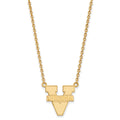 Sterling Silver Gold-plated LogoArt University of Virginia Large Pendant 18 inch Necklace