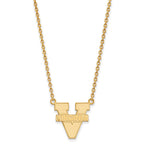 Sterling Silver Gold-plated LogoArt University of Virginia Large Pendant 18 inch Necklace