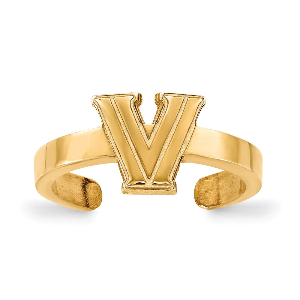 Sterling Silver Gold-plated LogoArt Villanova University Letter V Toe Ring