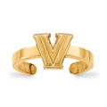 Sterling Silver Gold-plated LogoArt Villanova University Letter V Toe Ring