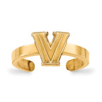 Sterling Silver Gold-plated LogoArt Villanova University Letter V Toe Ring