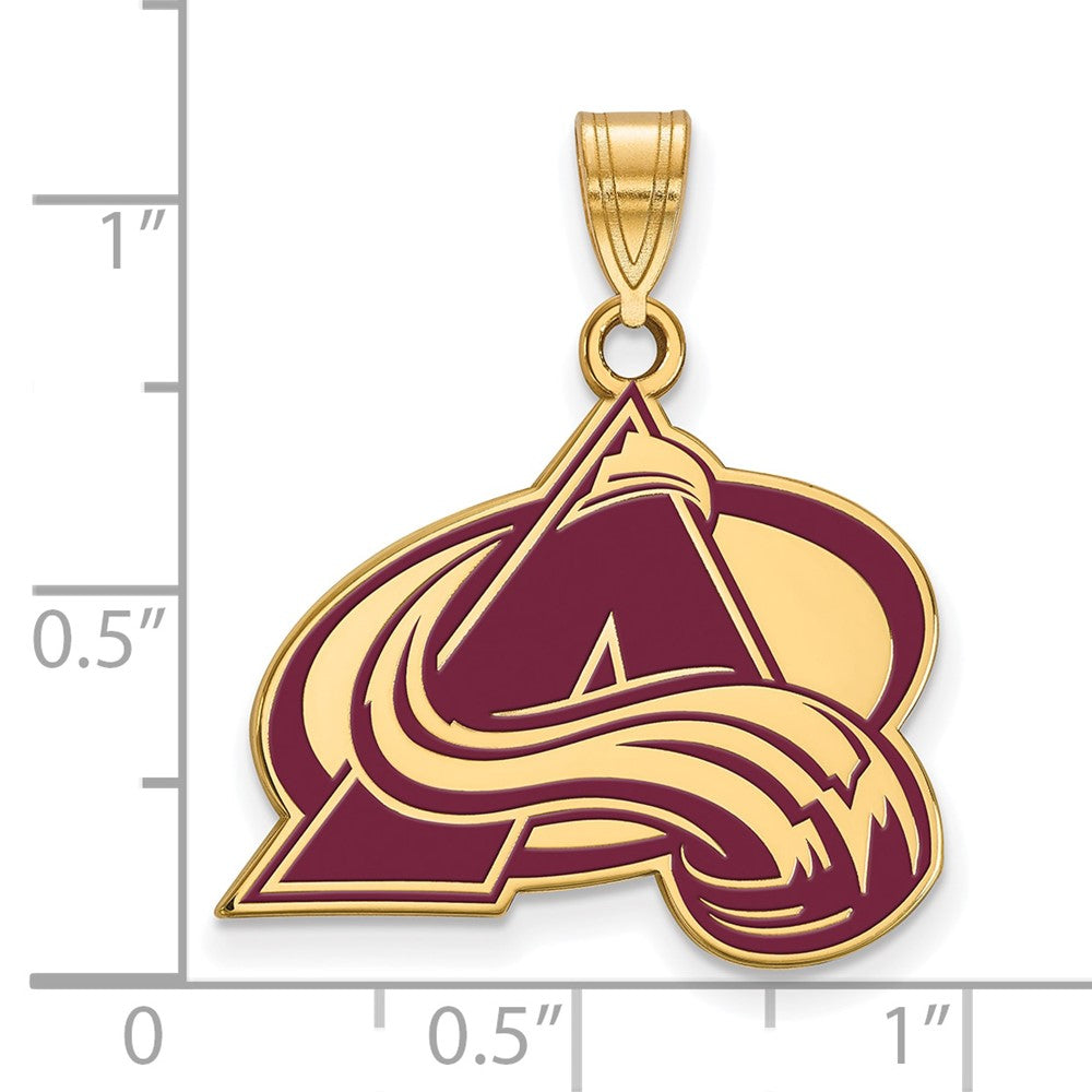 Sterling Silver Gold-plated NHL LogoArt Colorado Avalanche Letter A Large Enameled Pendant