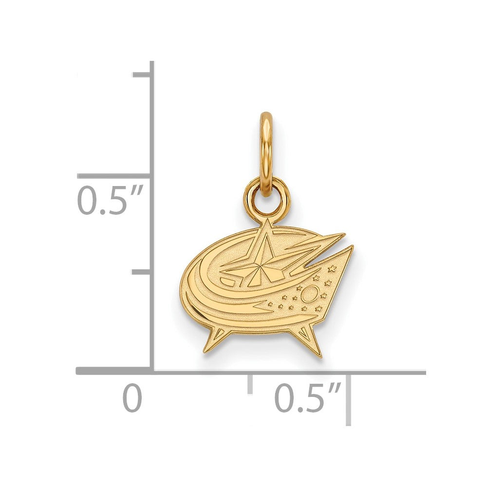 Sterling Silver Gold-plated NHL LogoArt Columbus Blue Jackets Extra Small Pendant