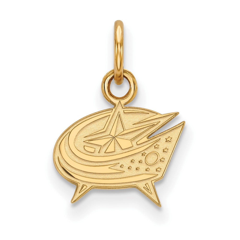 Sterling Silver Gold-plated NHL LogoArt Columbus Blue Jackets Extra Small Pendant