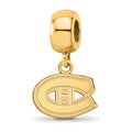 Sterling Silver Gold-plated NHL LogoArt Montreal Canadiens Extra Small Dangle Bead Charm