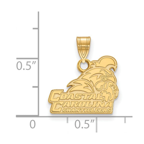 10k Gold LogoArt Coastal Carolina University Chanticleers Small Pendant
