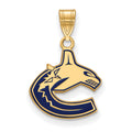 Sterling Silver Gold-plated NHL LogoArt Vancouver Canucks Small Enameled Pendant