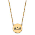 Sterling Silver Gold-plated LogoArt Delta Delta Delta Sorority Greek Letters Large Black Enamel Pendant 18 inch Necklace