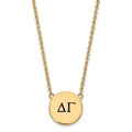Sterling Silver Gold-plated LogoArt Delta Gamma Sorority Greek Letters Large Black Enamel Pendant 18 inch Necklace