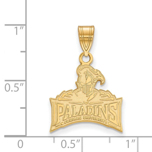10k Gold LogoArt Furman University Paladins Medium Pendant