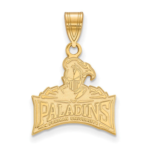 10k Gold LogoArt Furman University Paladins Medium Pendant