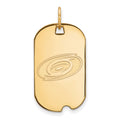 Sterling Silver Gold-plated NHL LogoArt Carolina Hurricanes Small Dog Tag Pendant