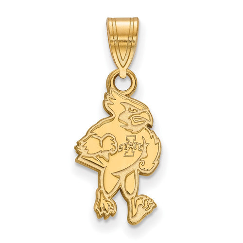 10k Gold LogoArt Iowa State University Cardinal Medium Pendant