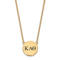 Sterling Silver Gold-plated LogoArt Kappa Alpha Theta Sorority Greek Letters Large Black Enamel Pendant 18 inch Necklace