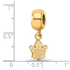 Sterling Silver Gold-plated NHL LogoArt Toronto Maple Leafs Extra Small Dangle Bead Charm